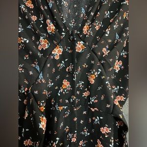 Miami Floral Jumpsuit Button Up Tieback